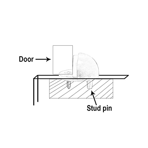 QCAA Low Dome Floor Door Stop, H 25.4 x Diameter 44.5mm, Zinc Die Cast, Matte Black, 8 Pack, Made in Taiwan