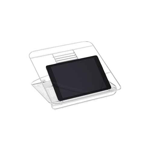 Safco Onyx Mesh Adjustable Ventilated Tabletop Laptop, Tablet Stand, Ergonomic Lift Stand' Silver