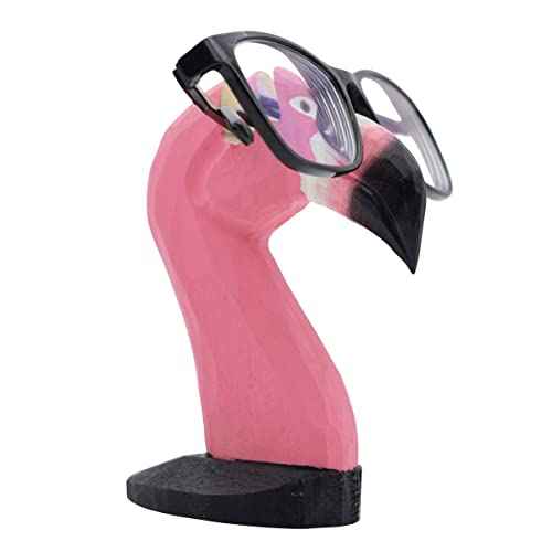 VIPbuy Handmade Wood Carving Eyeglasses Holder Stand Sunglasses Display Stand Home Office Desk D?cor Gift (Flamingo)