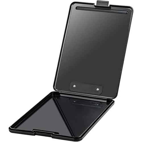 ZCZN Plastic A4 Form Storage Box Case, Clipboard Case, Bulk clipboard Set Suitable for School,Utility,Industrial Office, Medical Personnel,Black,6 Pack