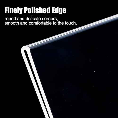 12pack 8.5x11 Acrylic, L Shape Clear Plastic, Menu Holder, Unbreakable Table Sign Holder for Restaurant, Office, School, Store and Home Use