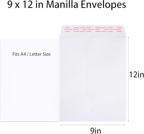 White 9x12in Self Seal Mailing Envelopes - 25 Pack, Catlovecorn