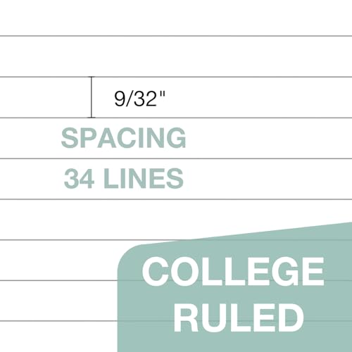 POPRUN White Legal Pads 8.5 x 11.75 College Ruled, 100GSM Writing Paper Pad, Bulk Lined Notepad Notebooks for Work School, Classroom Office Supplies, 6 Pack