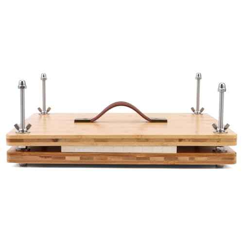 RANERVZ Large Bookbinding Press with Portable Handle, Bamboo Wood Oversized 14.8 x 11.4 Inch Ergonomic Book Binding Paper Machine Handmade DIY Craft Projects Binder Tool Supply Easy Assemble