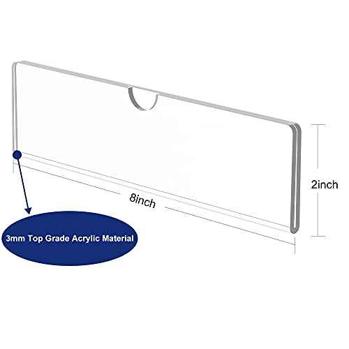 Acrylic Wall Name Plate Holder, Door Plate with Adhesive Tapes, Clear Sign Holder Frame, 2"x8", 5 Pack