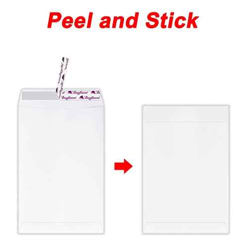 300 Pack 9x12 White Catalog Envelopes Peel & Seal Security Mailing Envelopes 120GSM Kraft Paper self Seal Envelopes for Invitations Papers Photos Documents Pictures Papers Files