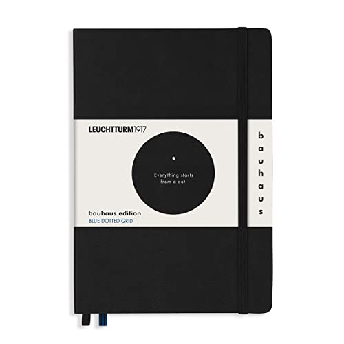 LEUCHTTURM1917 - Dotted Hardcover Notebook Medium A5 Bauhaus Special Edition 251 Numbered Pages for Writing and Journaling (Black)