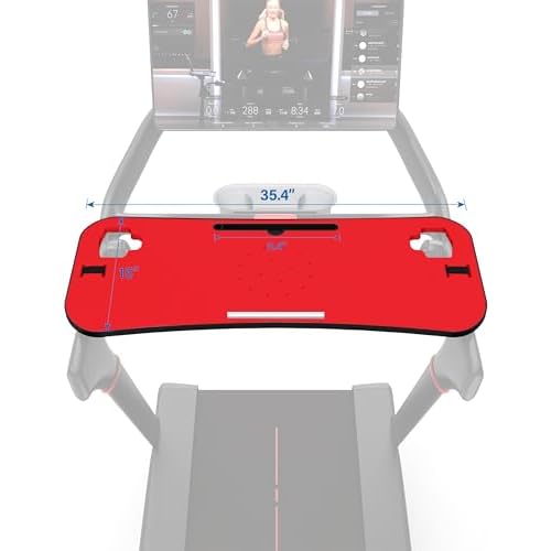 Treadmill Desk Attachment, Tread Tray Accessories Laptop Stand with Tablet Holder and Edge Protector Compatible with Peleton,Treadmill Workstation for Home/Office Red