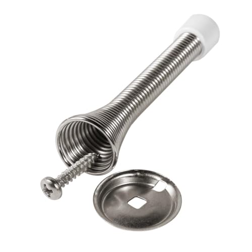 KISEER Satin Nickel 12 Pack Spring Door Stops - Heavy Duty Wall Protectors