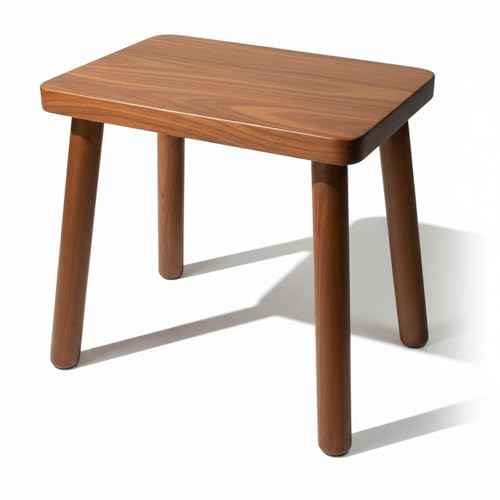 13.4inch Wooden Step Stool for Adults,Small Wooden Stool with Non-Slip Feet,Removable Plant Stand,Compact Square Design for Bedroom Office Bathroom Garden(Brown, Large)