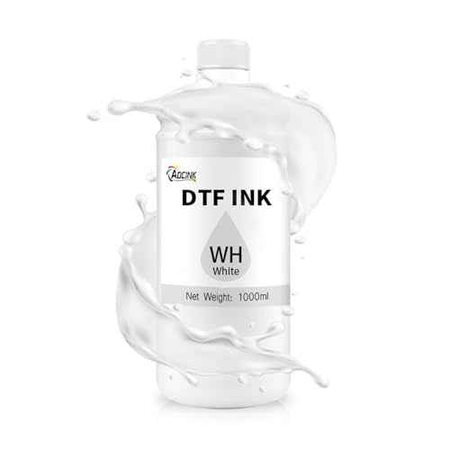 DTF Ink White 1000ml, Premium White DTF Printer Ink, DTF Ink Refill for ET-8550 XP15000 L1800, R1390 R2400, DTF Transfer Ink for PET Film (1000ml)