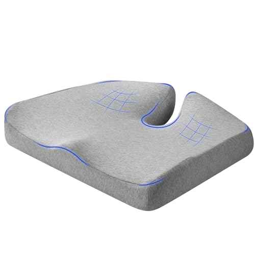 Extra Large Memory Seat Cushion,Multifunctional for Office or Driving Use,Back and Tailbone Relief,for Car, Travel, Office, Wheelchair(21.5 * 17.7 * 4 inches)