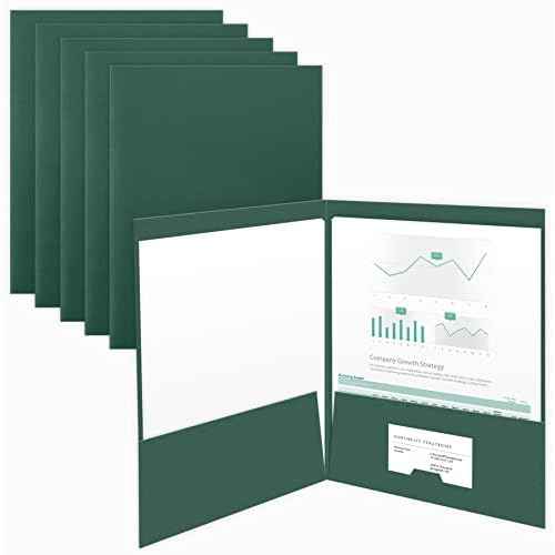 The Gallery Collection, 25 Count, Green, Two Pocket Presentation Folders, Perfect for Sales Material, Important Documents & More (9 x 12)