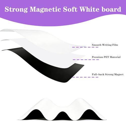 UJL Magnetic Dry Erase Boards for Refrigerator 12x8 inches 4 Pack