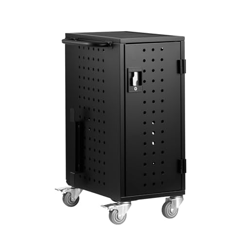 VEVOR Charging Cart, 16 Device Mobile Charging Station, Up to 15.6 in Screen Size, Office and Classroom Mobile Charging Cart, for Chromebook, Tablet and Laptop
