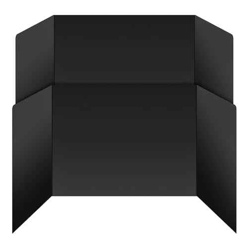 2 Pack Desk Dividers for Students - Durable & Waterproof Plastic Study Carrel Divider, Classroom Folders Teacher Supplies, Easy-to-Clean Plastic Privacy Shield Folder Boards for Student Desks, Black