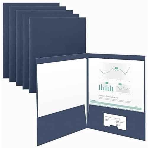 The Gallery Collection, 25 Count, Blue, Two Pocket Presentation Folders, Perfect for Sales Material, Important Documents & More (9 x 12)