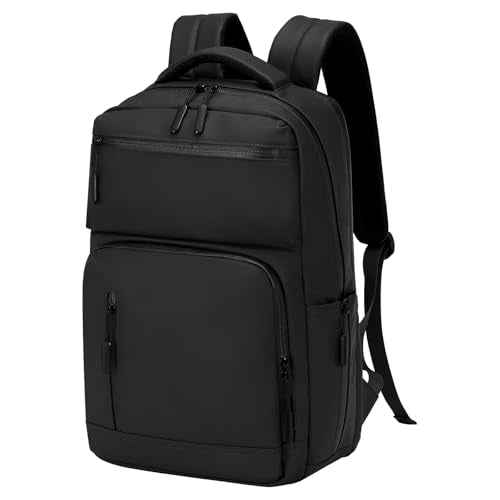 Waterproof Laptop Backpack for Men & Women, Flight Approved Anti-Theft Daypack with 15.6-inch Laptop Sleeve (Black)