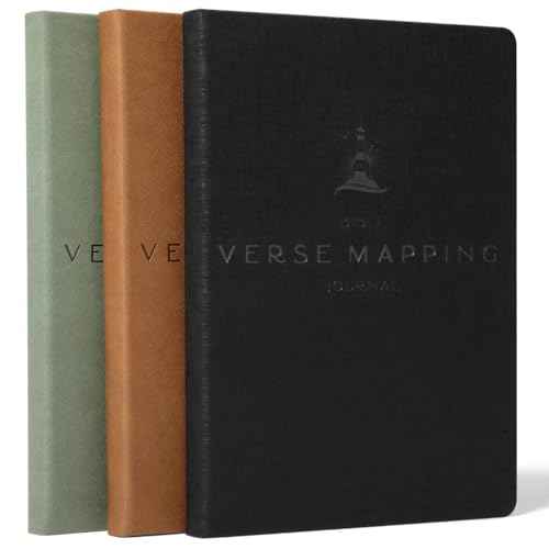 Graceful By Design Bible Verse Mapping Journal - Vegan Leather - Premium Bible Study Journaling Kit (Midnight Black)