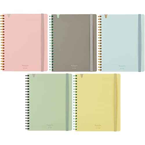 KOKUYO Sooofa Soft Ring Notebook, 0.2 inch (4 mm) Grid Ruled, 80 Sheets, A5 Deformation, Set of 5 Colors, Japan Import (SU-SV738S4)