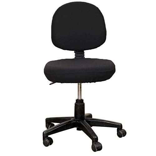 TOPINCN Office Computer Chair Covers, Split Stretchable Seat Cover Universal Split Rotating Swivel Chair Slipcover Protector 2 Piece, Office Chair Backrest Cover Rotating Chair Seat Cover (Black)