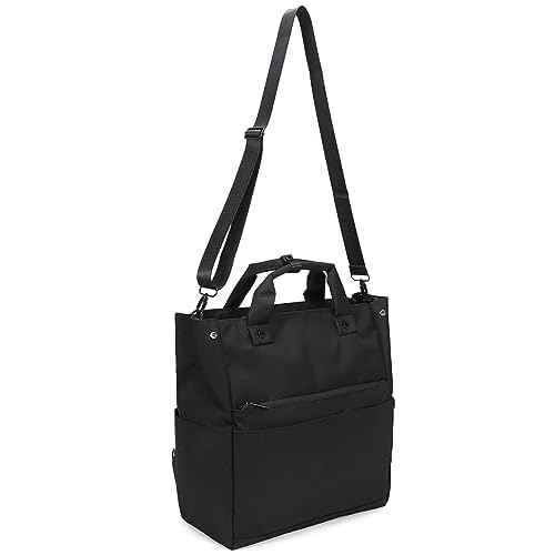Kah&Kee Backpack Purse for Women Convertible -14 inch Laptop Tote Shoulder Bag. Ideal for Work, College, Travel & Nurses (Black)