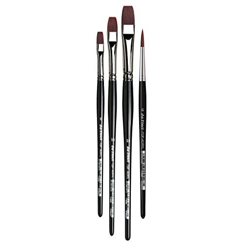 da Vinci Watercolor Series 4220 Top Acryl Brush Set for Acrylic, Oil, and Watercolor, Synthetic for Watercolor, Acrylic, and Oil, Multiple Sizes, 4 Brushes (Series 7185k, 7785k)