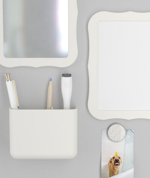 U Brands White Magnetic Locker Accessories & Decor Kit with Mirror & Whiteboard