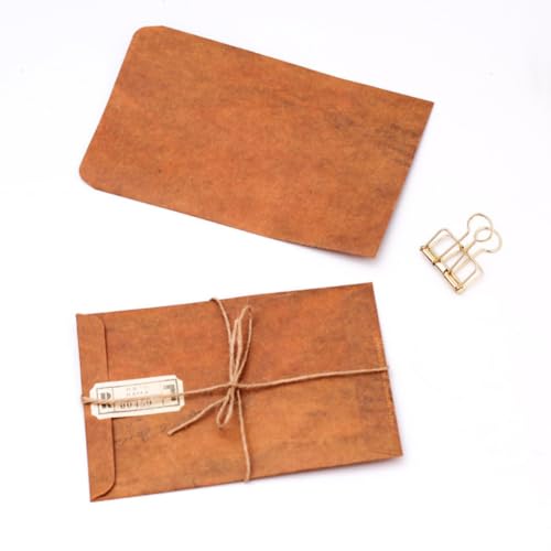 DIYEAH 12pcs Retro Kraft Paper Envelopes Brown for Letters & Postcards