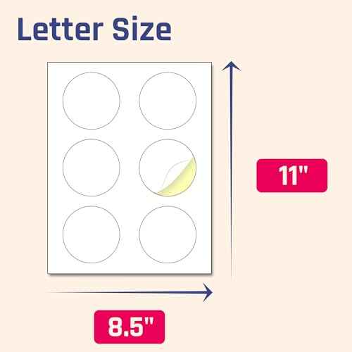 200 Sheets - 3 inch Round Labels, White Printable Circle Stickers, Laser/Inkjet Printing - Letter Size (8.5" x 11")
