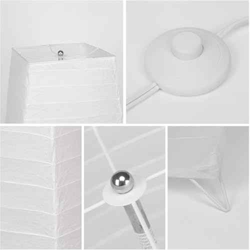 Paper Floor Lamp, Japanese Lamp with Rice Paper Lantern Shade, Minimalist Style Corner Floor Lamp for Bedroom, Office, Living Room with No Bulbs (2 Pack)