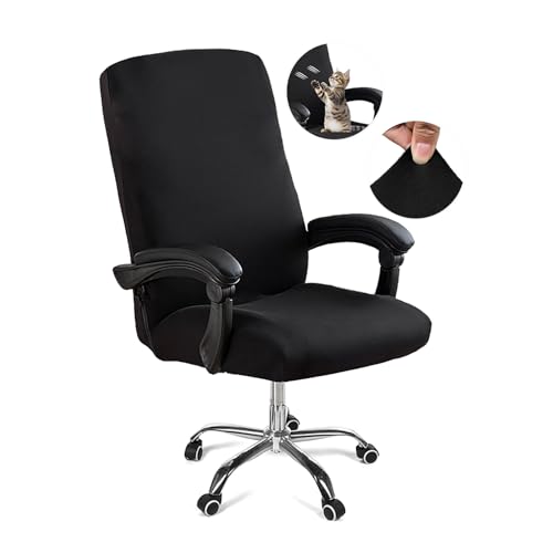 DVLOL Large Chair Cover for Office Desk (Black, No Armrests) – Anti-Dust Protector