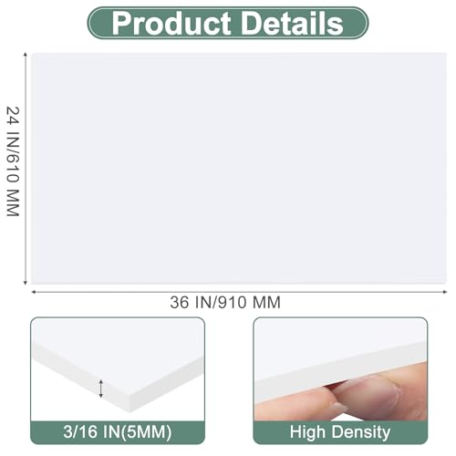 MYFAMIREA 12 Pack White Foam Boards 24x36 Inches - Acid-Free Craft & Presentation Sheets