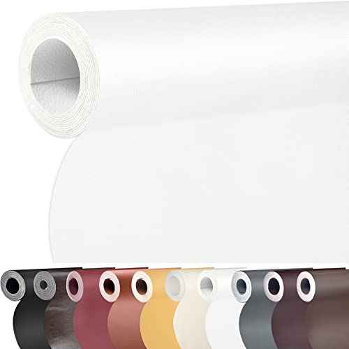 Leather Repair Patch 17x158 inch Large Self-Adhesive Leather Repair Tape, Reupholster Leather Patches for Furniture Couch Chairs Car Seat (White, 17x158 inch)