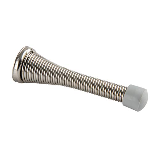 Amazon Basics Brushed Nickel Spring Door Stopper 12-Pack with Rubber Bumper Tips