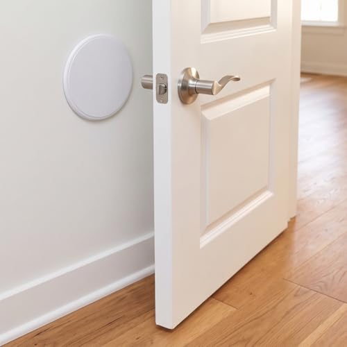 5 Inch Door Stop Wall Protector - 5 Pack, Litepak Self-Adhesive Door Knob Bumpers, White