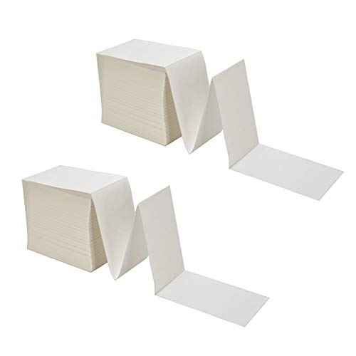 9527 Product Fanfold 4 x 6 Direct Thermal Labels White Perforated Shipping Labels,2 Stack,Total 2000 Labels