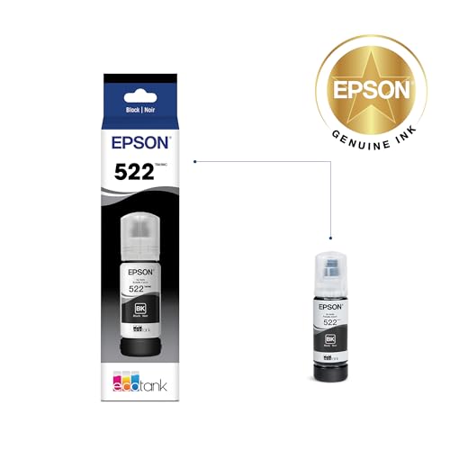 Epson T522120-S EcoTank Ultra-High Capacity Black Ink Bottle Pack of 1 for ET-2720 2800 2803 2840