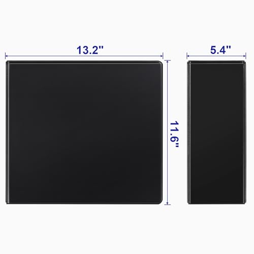 Comix Durable 3 Ring Binder, 5 inch D Ring Binders, Hold 950 Sheets of US Letter Size Paper, 2 Pack (Black)