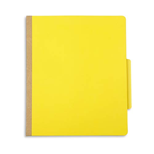 10 Yellow Classification Folders, 2 Divider, 2 Inch Tyvek Expansions, Durable 2 Prongs Designed to Organize Standard Medical Files, Law Client Files, Office Reports, Letter Size, Yellow, 10 Pack