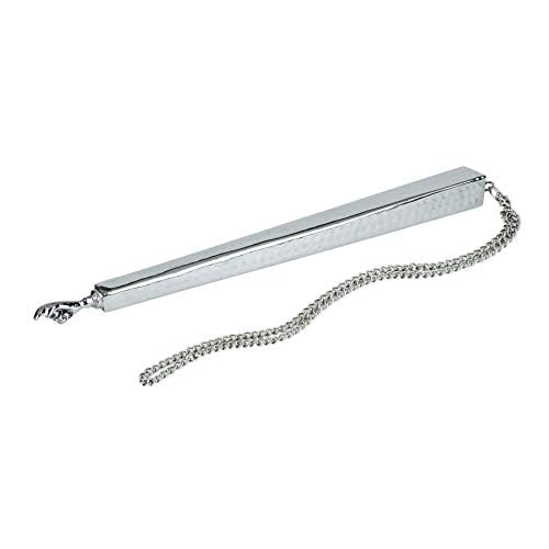 Long Nickel-Plated Torah Pointer Classic Yad Hand Pointer with Hammered Detailing Yad High Polish Silver Color Finish in a Giftable Velvet Box - Bar Mitzvah Gift for Parshah Reading