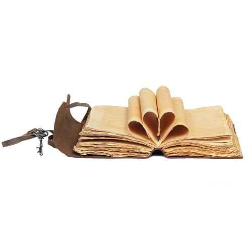 cuero Compass Vintage Leather Journal Antique Handmade Leather Bound Journal with Deckle Edge Paper Diary Leather Sketchbook Drawing Journal Notebook Great Gift Men & Women (Tawny Brown, 8X10 Inch)