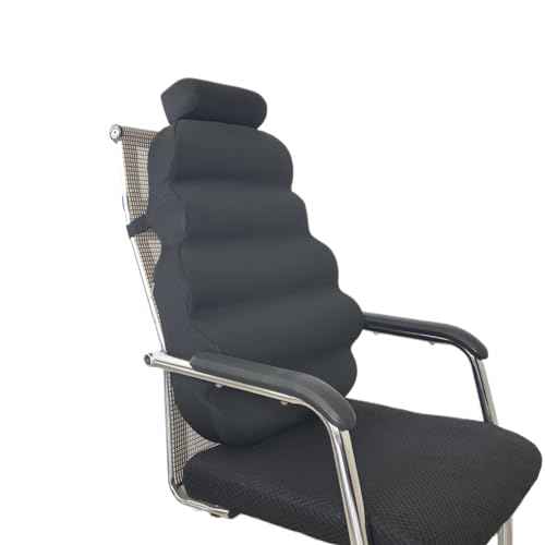 Office Chair Support Pillow, Fully Support The Whole Back, Relieve Fatigue - Memory Foam Lumbar Support Pillow for Office Chairs, Gaming Chairs, Car Seats, Wheelchairs, Black