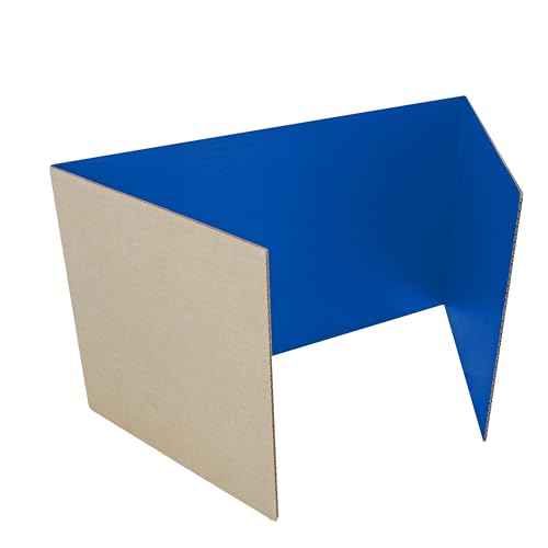 Flipside Products 18¡±x 48¡± Blue Study Carrel, Privacy Boards, Student Privacy and Focus Booth for The Classroom, Desk Divider Cubby for Tests, Made in USA - 12 Pack