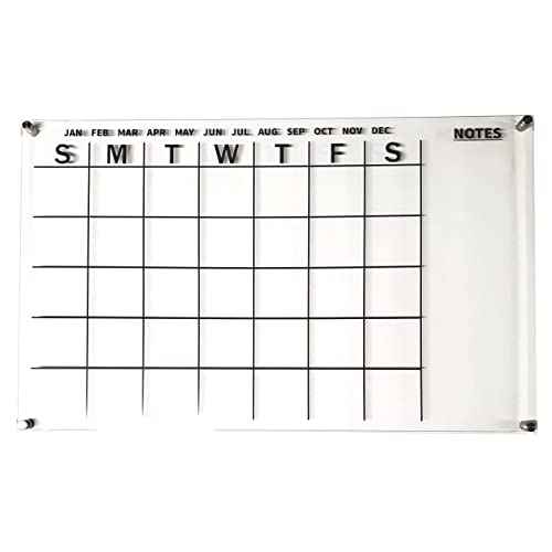Dry Erase Acrylic Calendar - 13 x 21.1 Inches