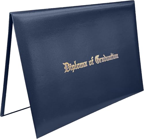 Happy Secret Navy Diploma Cover Holder 8.5 x 11 Inch (1 Pack) Certificate Folder