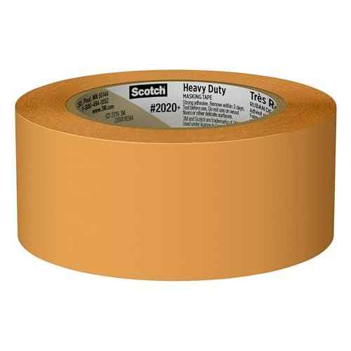 Scotch Heavy Duty Painter's Tape, 6 Rolls, 1.88 in x 60.1 yd, for Use On Vinyl, Carpet, Metal, & Plastic, Indoor & Outdoor Masking Tape, Bonds Aggressively, 3-Day Clean Removal (2020+-48EP6)
