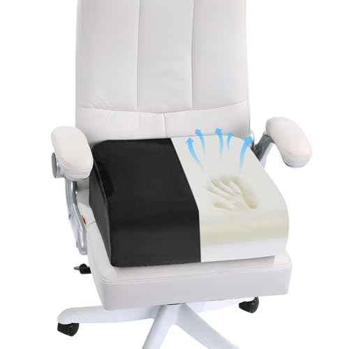 HOMBYS Extra Thick Seat Cushions for Office Chair,Adult Booster Seat for Car,Memory Foam Car Cushion for Height,Chair Cushions for Elderly Wheelchair,Desk Chair Seat Cushion (Black,18x14x6)