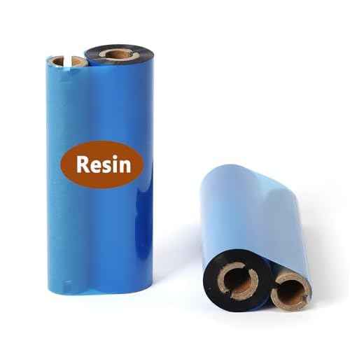 (4 Rolls) 4.33" x 244' Premium Resin Ribbon, 110mm x 74m Black Thermal Transfer Ribbon for 4'' Desk-Top Barcode Thermal Label Printers from Zebra, TSC, GoDex, Honeywell.. 1/2'' core