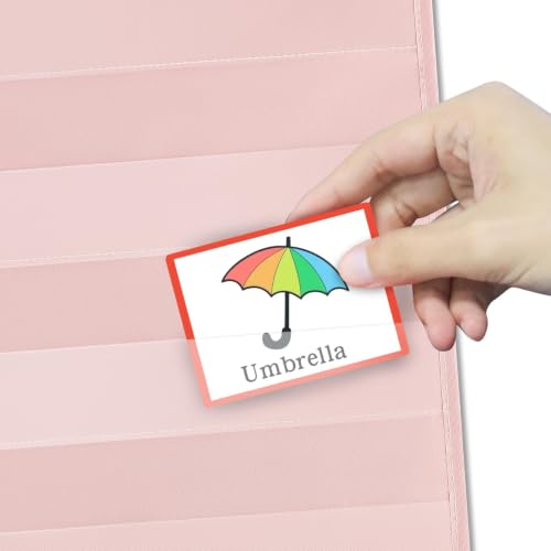 Pink 7 Pocket Chart for Classroom - 28x28 inches, Pink, 7 Pockets, Godery